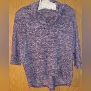 Woman's short sleeve cowl turtleneck shirt